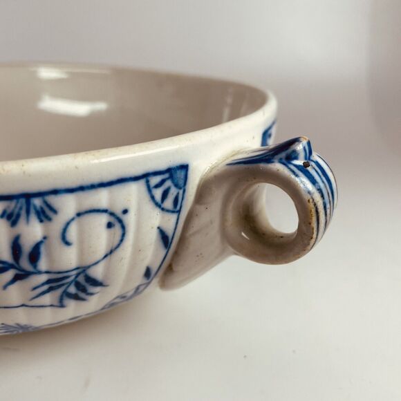 F Winkle FW & Co Danish Oval Vegetable Salad Serving Bowl Dish Flow Blue 9.5"x7" - Picture 10 of 14